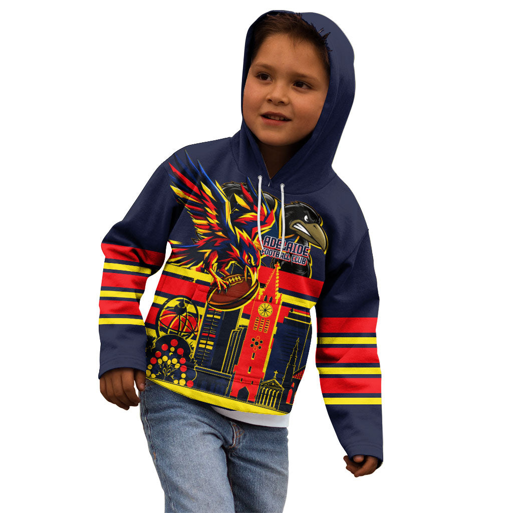 Personalised Adelaide Crows City Of Football Team Kid Hoodie Adelaide City Skyline Illustration Sport Fan