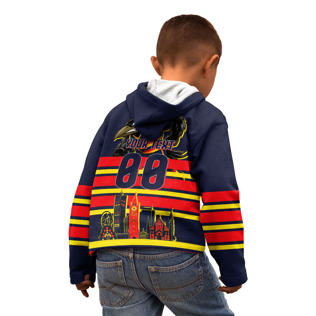 Personalised Adelaide Crows City Of Football Team Kid Hoodie Adelaide City Skyline Illustration Sport Fan