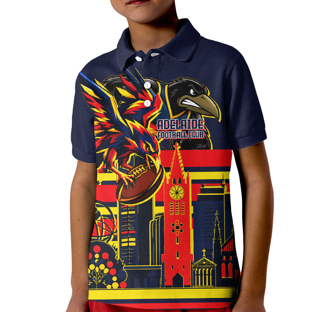 Personalised Adelaide Crows City Of Football Team Kid Polo Shirt Adelaide City Skyline Illustration Sport Fan