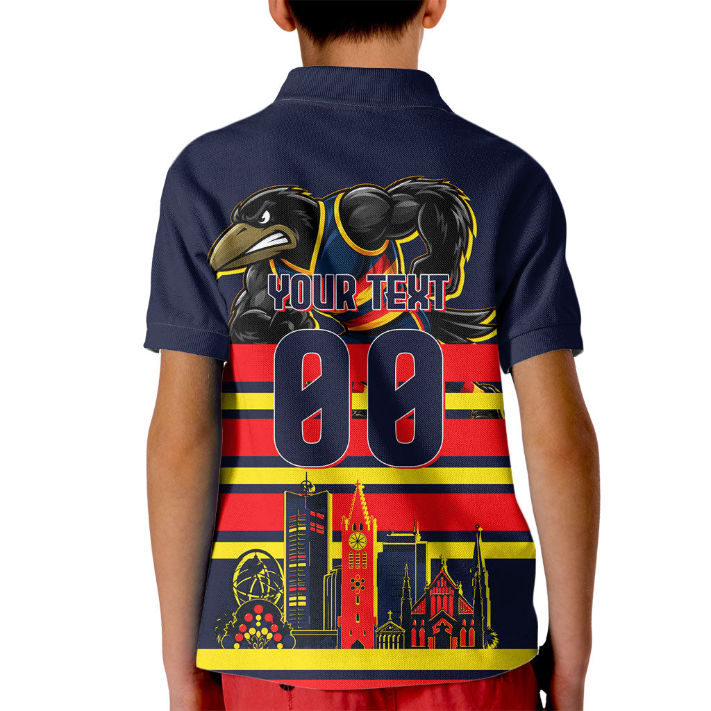 Personalised Adelaide Crows City Of Football Team Kid Polo Shirt Adelaide City Skyline Illustration Sport Fan