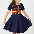 Personalised Adelaide Crows City Of Football Team Kid Short Sleeve Dress Adelaide City Skyline Illustration Sport Fan