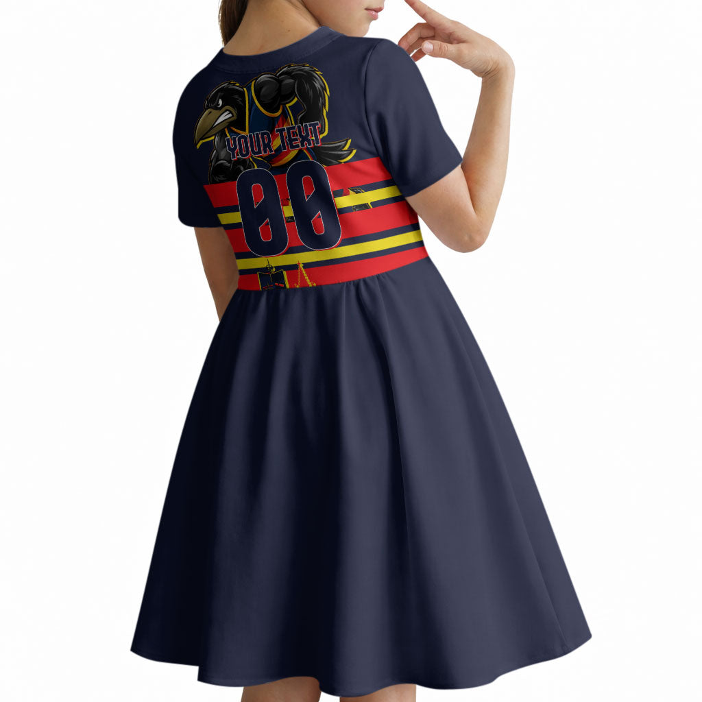 Personalised Adelaide Crows City Of Football Team Kid Short Sleeve Dress Adelaide City Skyline Illustration Sport Fan