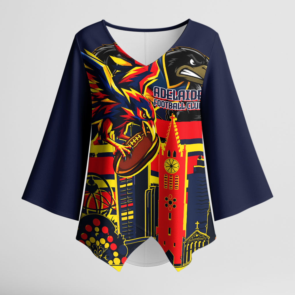 Personalised Adelaide Crows City Of Football Team Kimono Sleeve Blouse Adelaide City Skyline Illustration Sport Fan