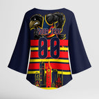Personalised Adelaide Crows City Of Football Team Kimono Sleeve Blouse Adelaide City Skyline Illustration Sport Fan