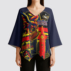Personalised Adelaide Crows City Of Football Team Kimono Sleeve Blouse Adelaide City Skyline Illustration Sport Fan