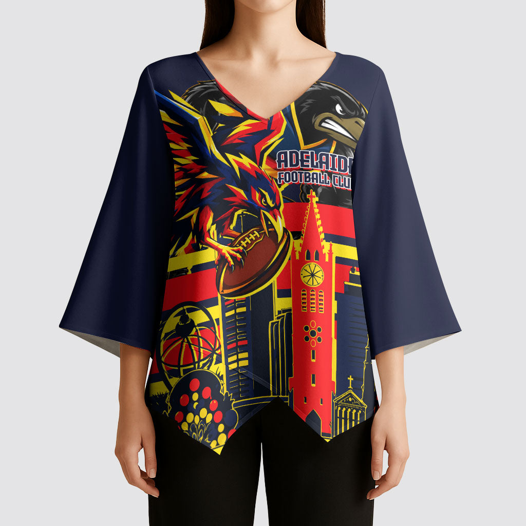 Personalised Adelaide Crows City Of Football Team Kimono Sleeve Blouse Adelaide City Skyline Illustration Sport Fan