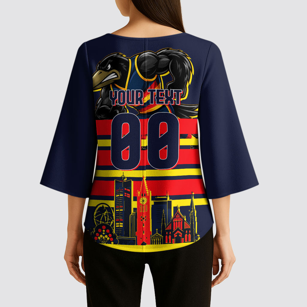 Personalised Adelaide Crows City Of Football Team Kimono Sleeve Blouse Adelaide City Skyline Illustration Sport Fan