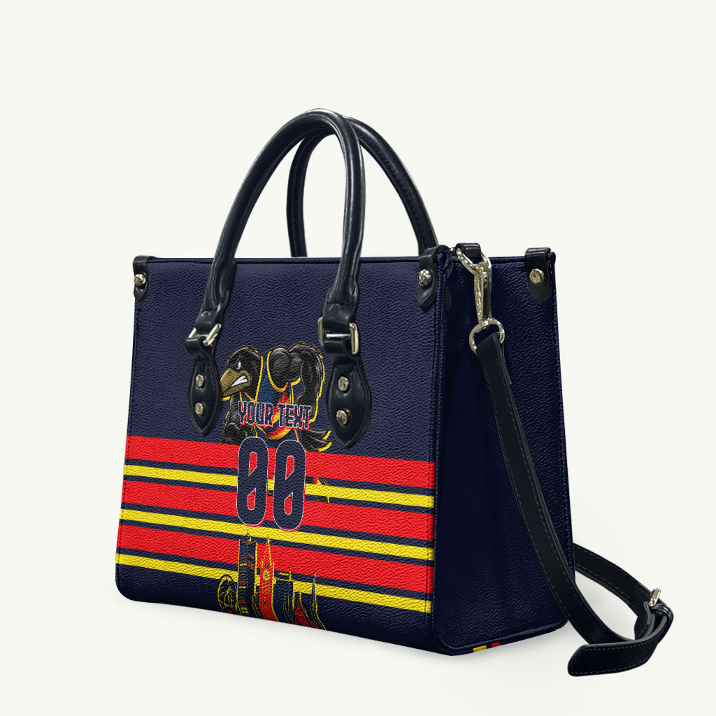 Personalised Adelaide Crows City Of Football Team Leather Bag Adelaide City Skyline Illustration Sport Fan
