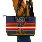 Personalised Adelaide Crows City Of Football Team Leather Tote Bag Adelaide City Skyline Illustration Sport Fan