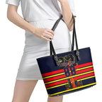 Personalised Adelaide Crows City Of Football Team Leather Tote Bag Adelaide City Skyline Illustration Sport Fan
