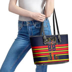 Personalised Adelaide Crows City Of Football Team Leather Tote Bag Adelaide City Skyline Illustration Sport Fan