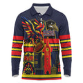 Personalised Adelaide Crows City Of Football Team Long Sleeve Polo Shirt Adelaide City Skyline Illustration Sport Fan
