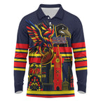 Personalised Adelaide Crows City Of Football Team Long Sleeve Polo Shirt Adelaide City Skyline Illustration Sport Fan