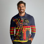 Personalised Adelaide Crows City Of Football Team Long Sleeve Polo Shirt Adelaide City Skyline Illustration Sport Fan