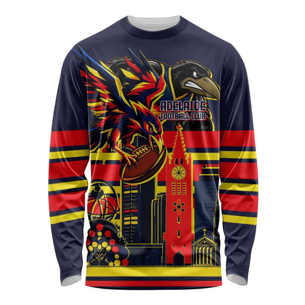 Personalised Adelaide Crows City Of Football Team Long Sleeve Shirt Adelaide City Skyline Illustration Sport Fan