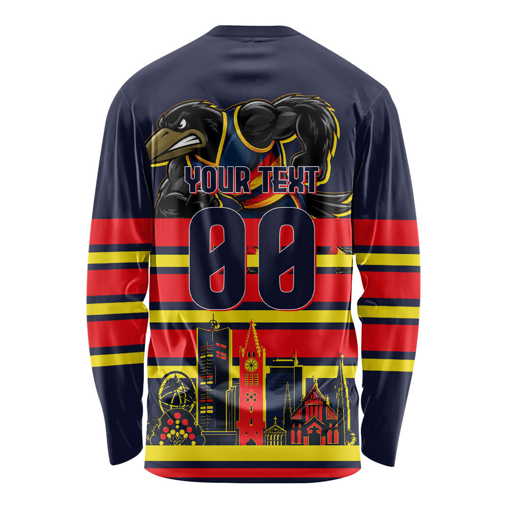 Personalised Adelaide Crows City Of Football Team Long Sleeve Shirt Adelaide City Skyline Illustration Sport Fan