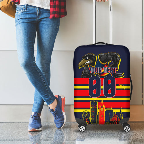 Personalised Adelaide Crows City Of Football Team Luggage Cover Adelaide City Skyline Illustration Sport Fan