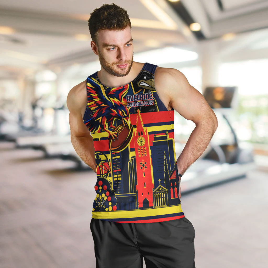 Personalised Adelaide Crows City Of Football Team Men Tank Top Adelaide City Skyline Illustration Sport Fan