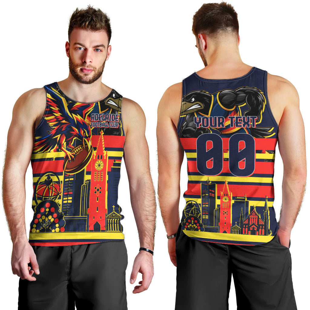 Personalised Adelaide Crows City Of Football Team Men Tank Top Adelaide City Skyline Illustration Sport Fan
