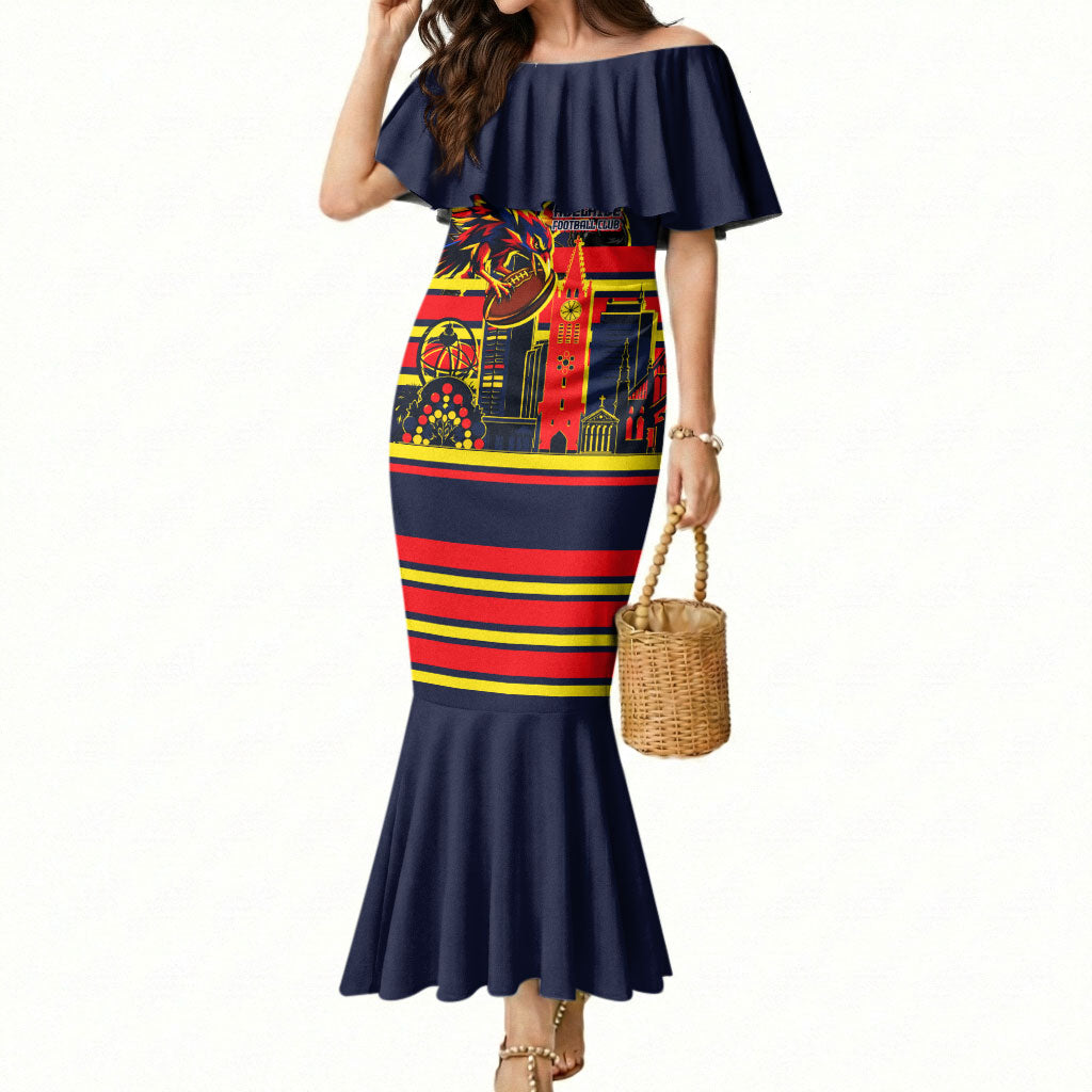Personalised Adelaide Crows City Of Football Team Mermaid Dress Adelaide City Skyline Illustration Sport Fan