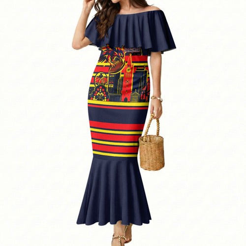 Personalised Adelaide Crows City Of Football Team Mermaid Dress Adelaide City Skyline Illustration Sport Fan