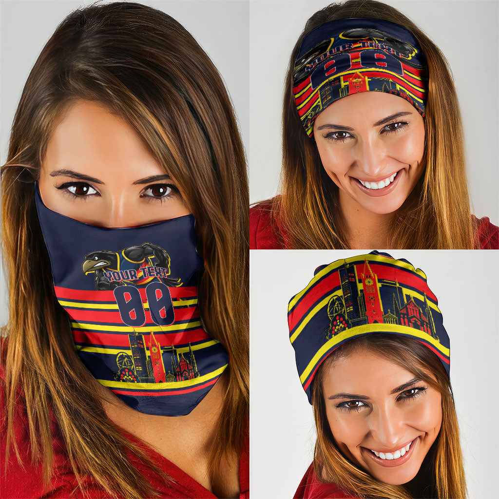 Personalised Adelaide Crows City Of Football Team Neck Gaiter Adelaide City Skyline Illustration Sport Fan