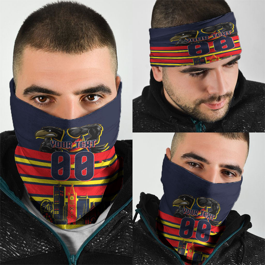 Personalised Adelaide Crows City Of Football Team Neck Gaiter Adelaide City Skyline Illustration Sport Fan