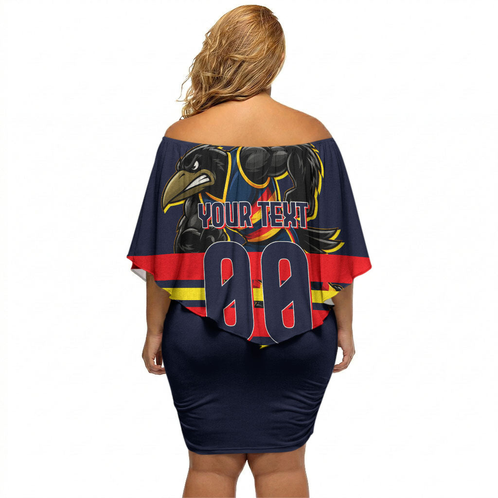 Personalised Adelaide Crows City Of Football Team Off Shoulder Short Dress Adelaide City Skyline Illustration Sport Fan