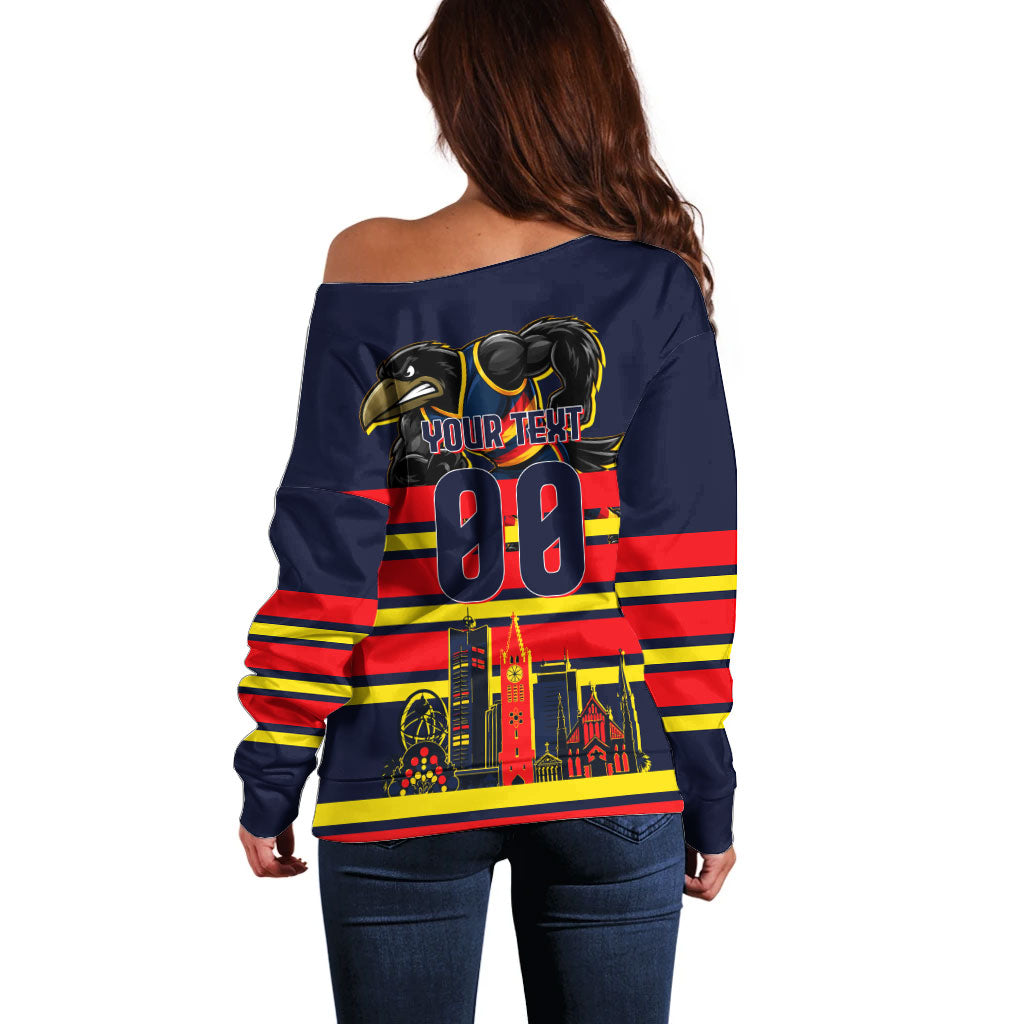 Personalised Adelaide Crows City Of Football Team Off Shoulder Sweater Adelaide City Skyline Illustration Sport Fan