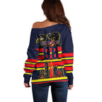 Personalised Adelaide Crows City Of Football Team Off Shoulder Sweater Adelaide City Skyline Illustration Sport Fan