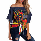Personalised Adelaide Crows City Of Football Team Off Shoulder Wrap Waist Top Adelaide City Skyline Illustration Sport Fan