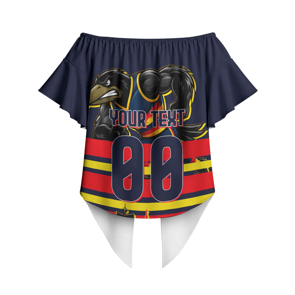 Personalised Adelaide Crows City Of Football Team Off Shoulder Wrap Waist Top Adelaide City Skyline Illustration Sport Fan