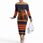 Personalised Adelaide Crows City Of Football Team Off The Shoulder Long Sleeve Dress Adelaide City Skyline Illustration Sport Fan