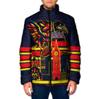 Personalised Adelaide Crows City Of Football Team Padded Jacket Adelaide City Skyline Illustration Sport Fan