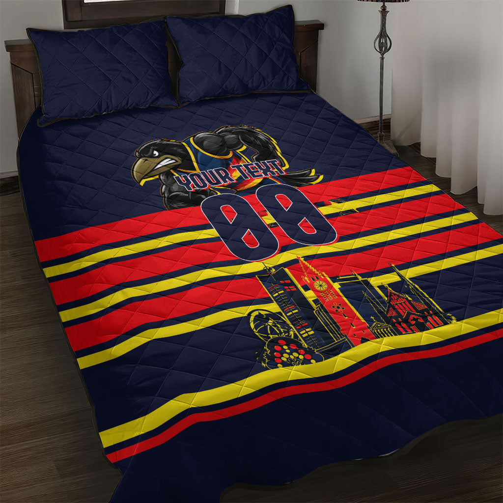 Personalised Adelaide Crows City Of Football Team Quilt Bed Set Adelaide City Skyline Illustration Sport Fan
