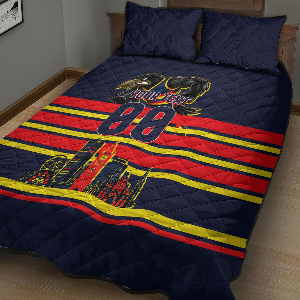Personalised Adelaide Crows City Of Football Team Quilt Bed Set Adelaide City Skyline Illustration Sport Fan