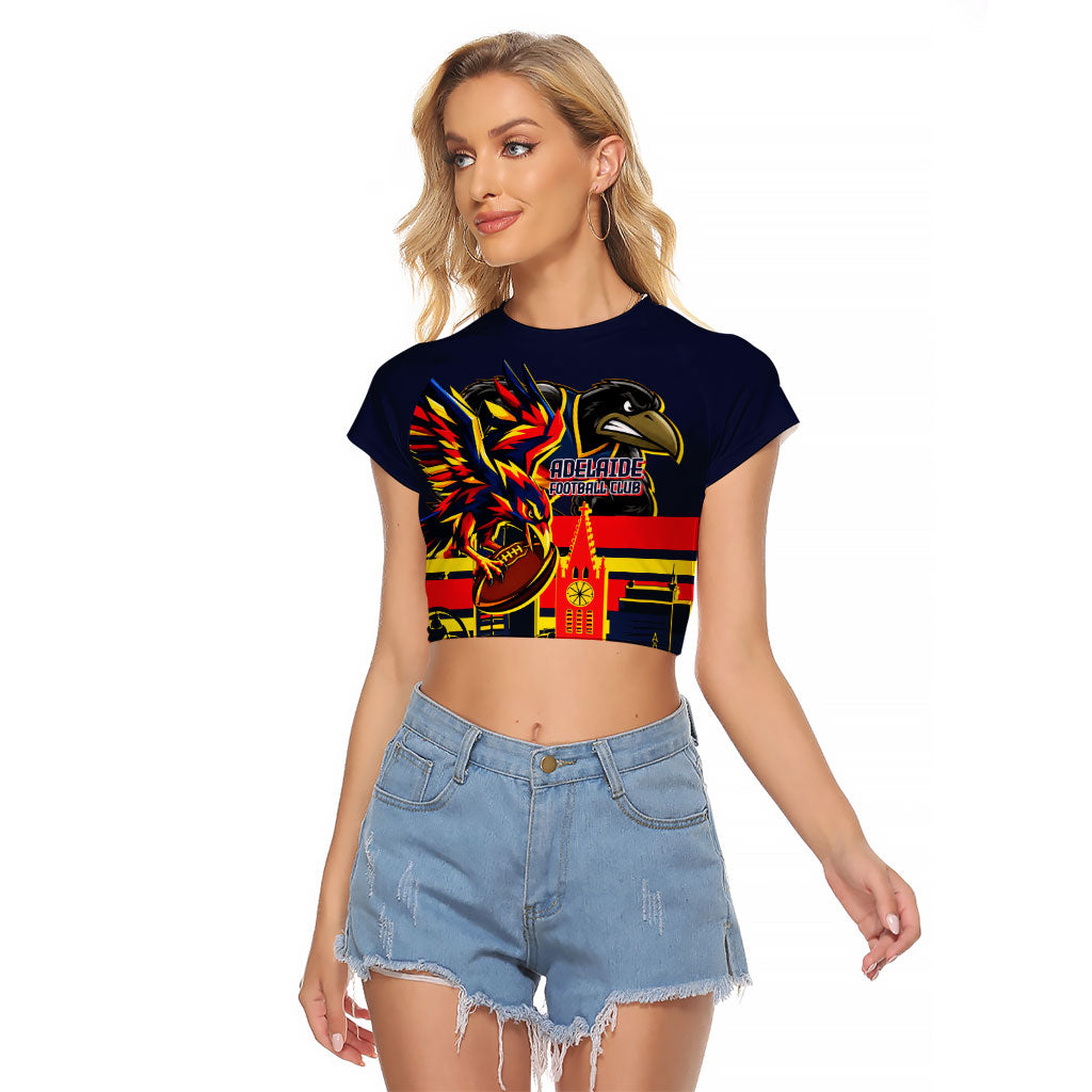 Personalised Adelaide Crows City Of Football Team Raglan Cropped T Shirt Adelaide City Skyline Illustration Sport Fan