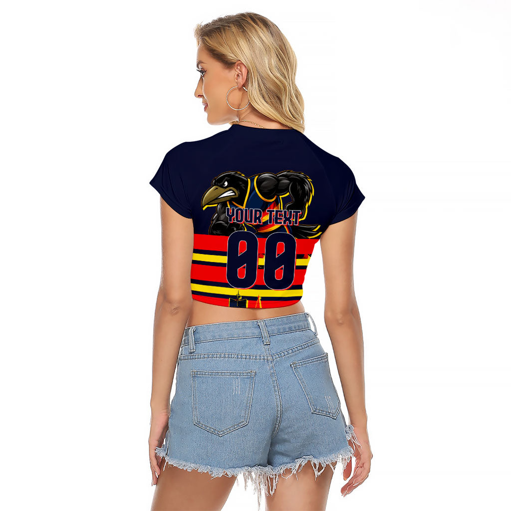 Personalised Adelaide Crows City Of Football Team Raglan Cropped T Shirt Adelaide City Skyline Illustration Sport Fan