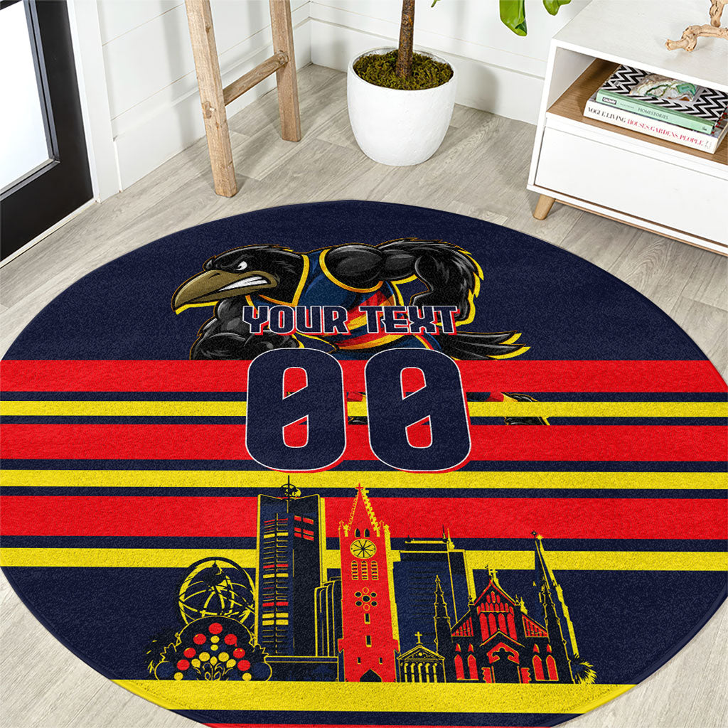 Personalised Adelaide Crows City Of Football Team Round Carpet Adelaide City Skyline Illustration Sport Fan