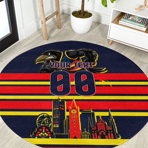 Personalised Adelaide Crows City Of Football Team Round Carpet Adelaide City Skyline Illustration Sport Fan
