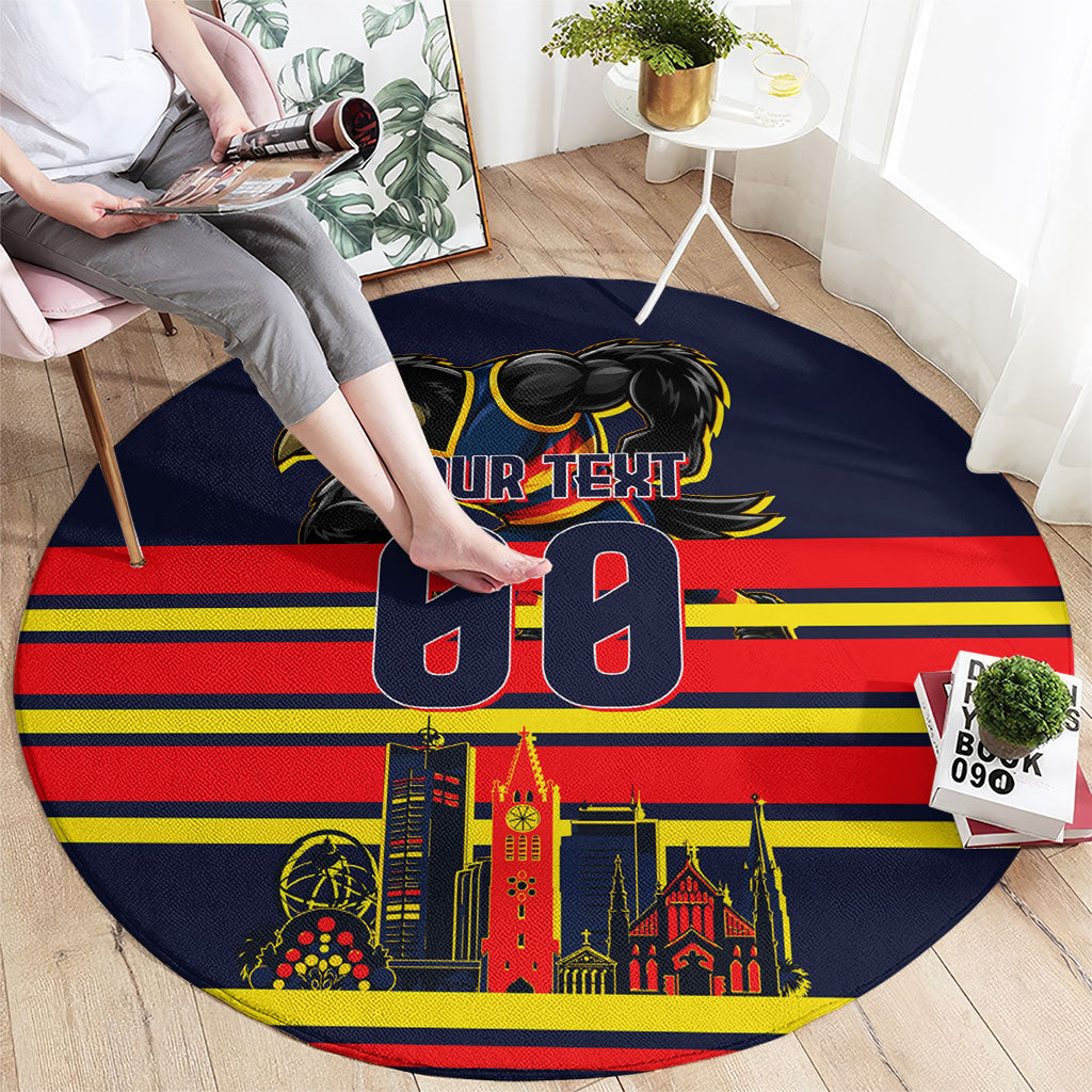 Personalised Adelaide Crows City Of Football Team Round Carpet Adelaide City Skyline Illustration Sport Fan
