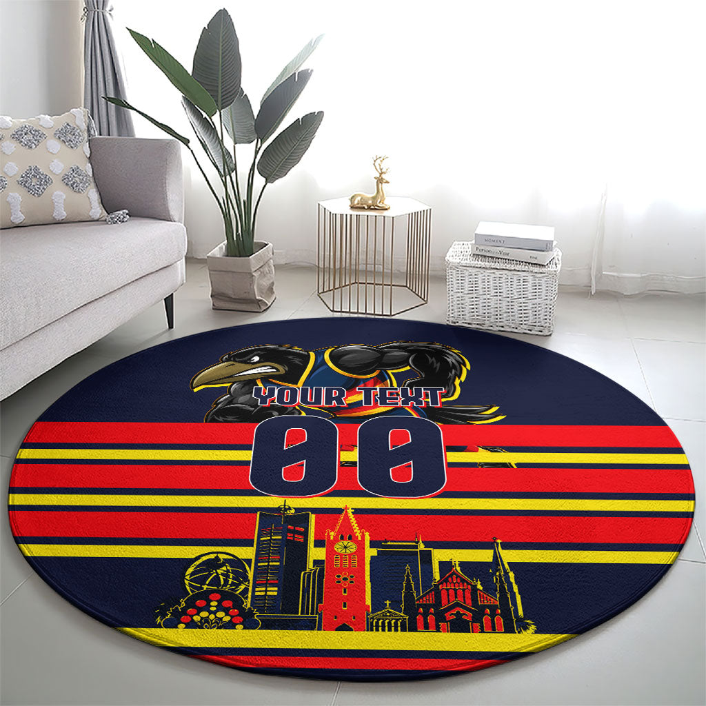 Personalised Adelaide Crows City Of Football Team Round Carpet Adelaide City Skyline Illustration Sport Fan