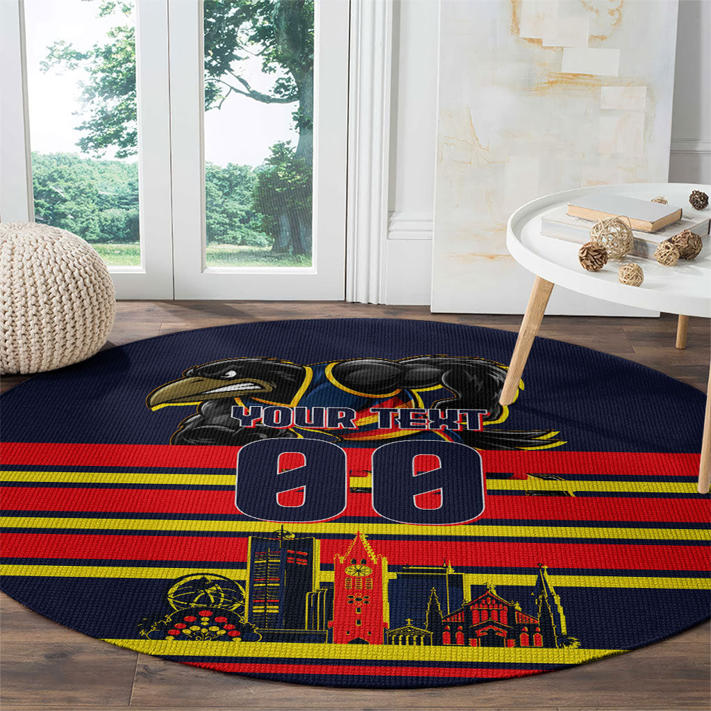 Personalised Adelaide Crows City Of Football Team Round Carpet Adelaide City Skyline Illustration Sport Fan