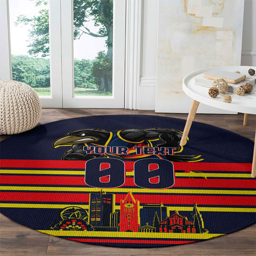 Personalised Adelaide Crows City Of Football Team Round Carpet Adelaide City Skyline Illustration Sport Fan