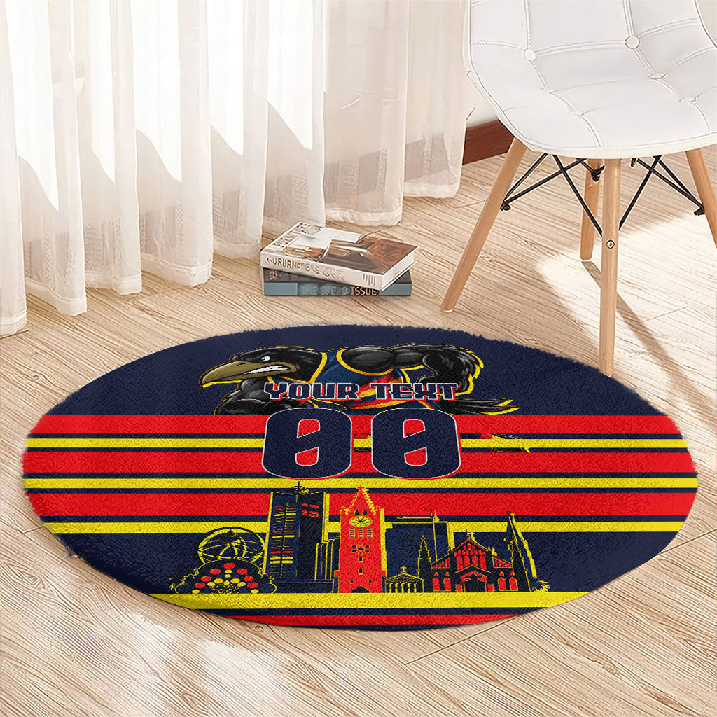 Personalised Adelaide Crows City Of Football Team Round Carpet Adelaide City Skyline Illustration Sport Fan