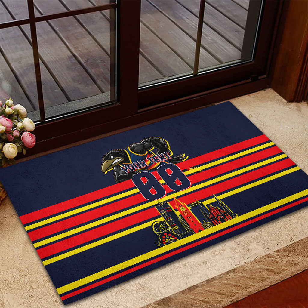 Personalised Adelaide Crows City Of Football Team Rubber Doormat Adelaide City Skyline Illustration Sport Fan