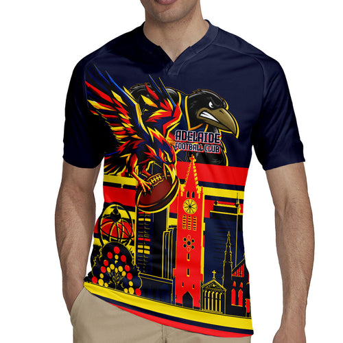 Personalised Adelaide Crows City Of Football Team Rugby Jersey Adelaide City Skyline Illustration Sport Fan