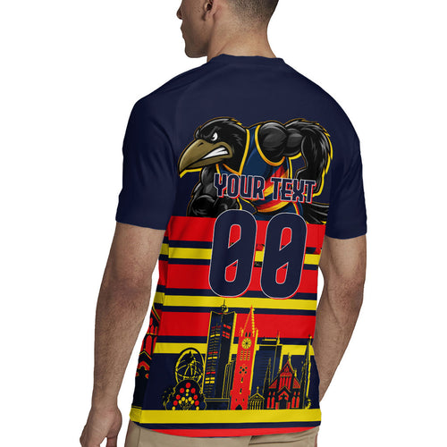 Personalised Adelaide Crows City Of Football Team Rugby Jersey Adelaide City Skyline Illustration Sport Fan