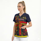 Personalised Adelaide Crows City Of Football Team Scrub Top Adelaide City Skyline Illustration Sport Fan