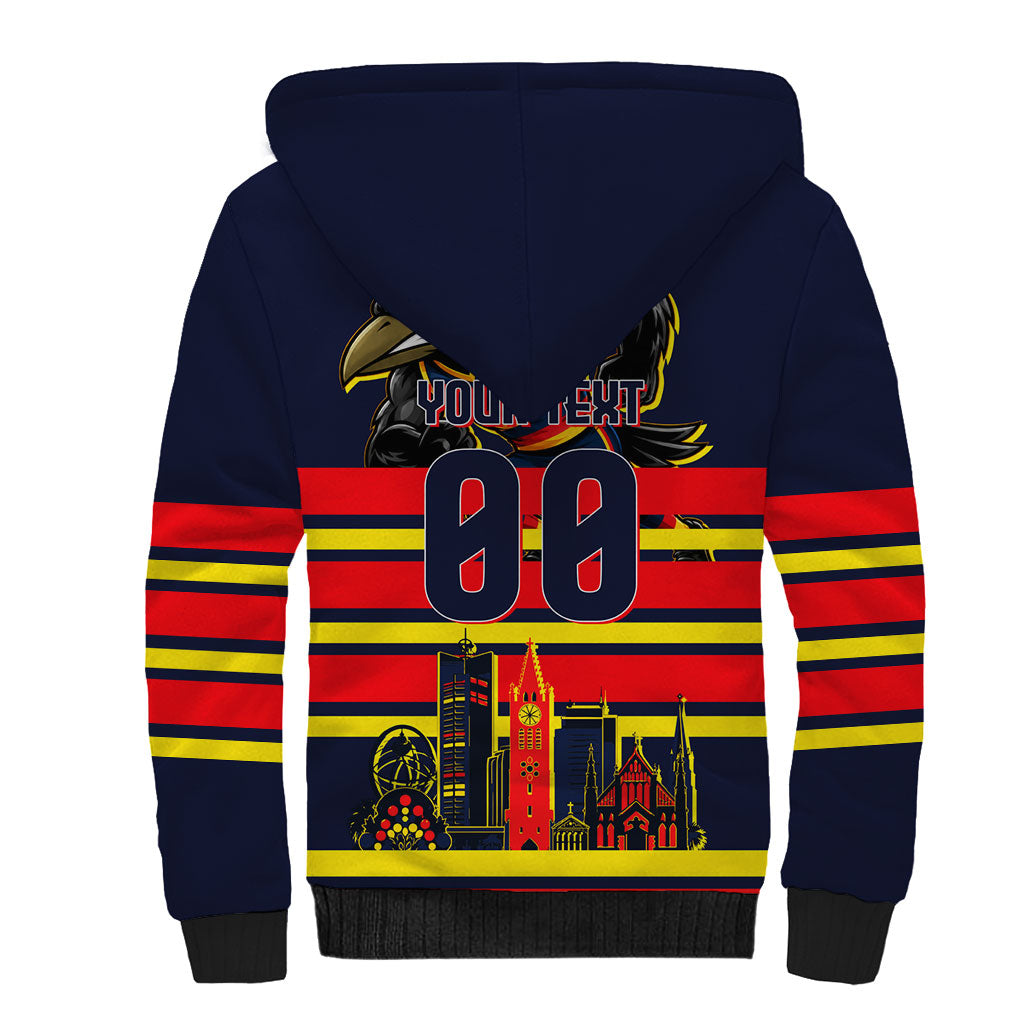 Personalised Adelaide Crows City Of Football Team Sherpa Hoodie Adelaide City Skyline Illustration Sport Fan
